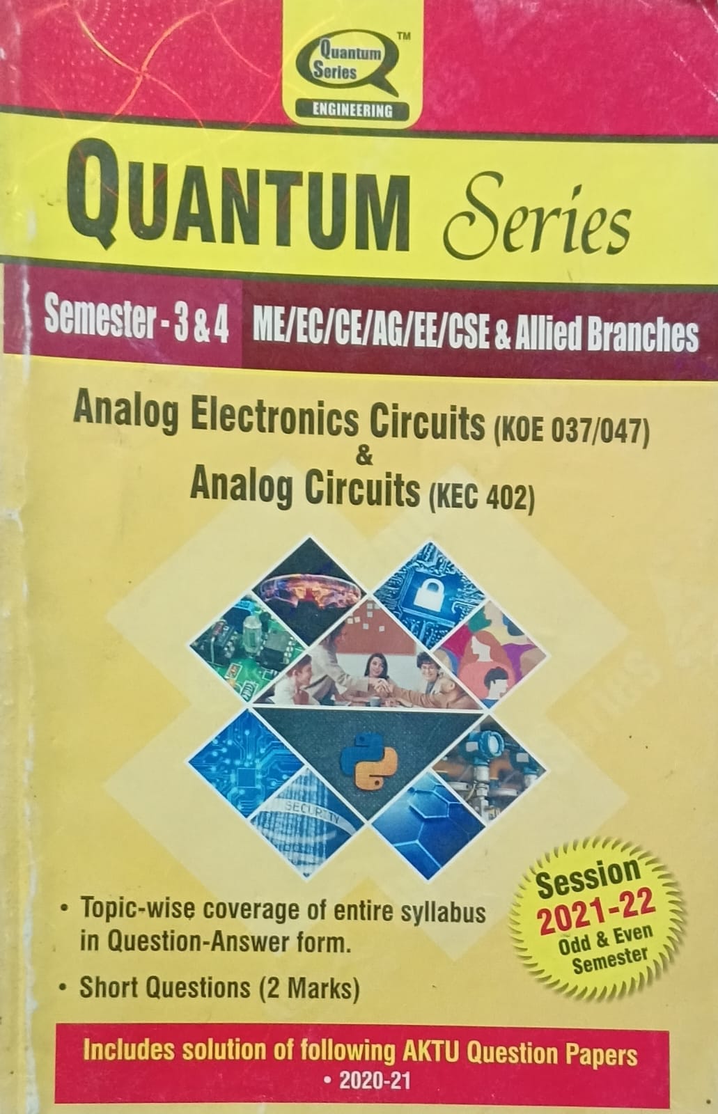Quantum Series Analog Electronics Circuits and Analog Circuits KOE037/047/KEC402 AKTU B.Tech Semester 3 and 4 ME/EC/CE/AG/EE/CSE and Allied Branches Session 2021-2022