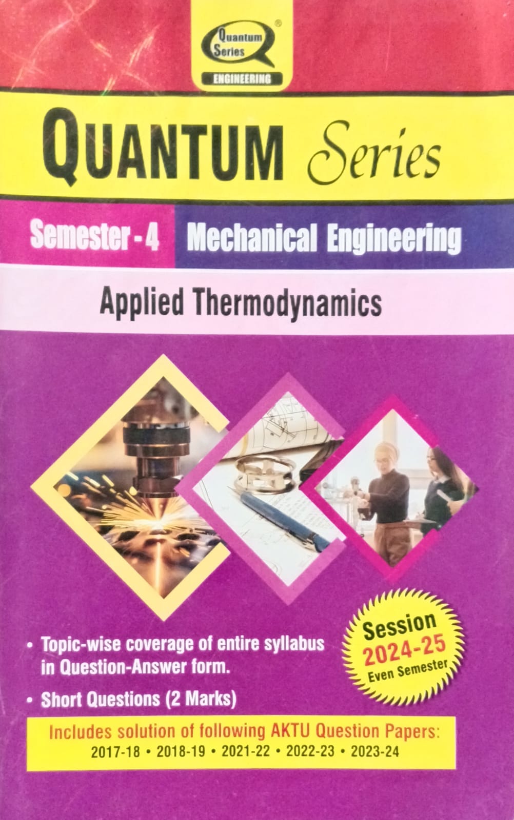 Quantum Series Applied Thermodynamics BME401 AKTU BTech Semester 4 Mechanical Engineering Session 2024-2025