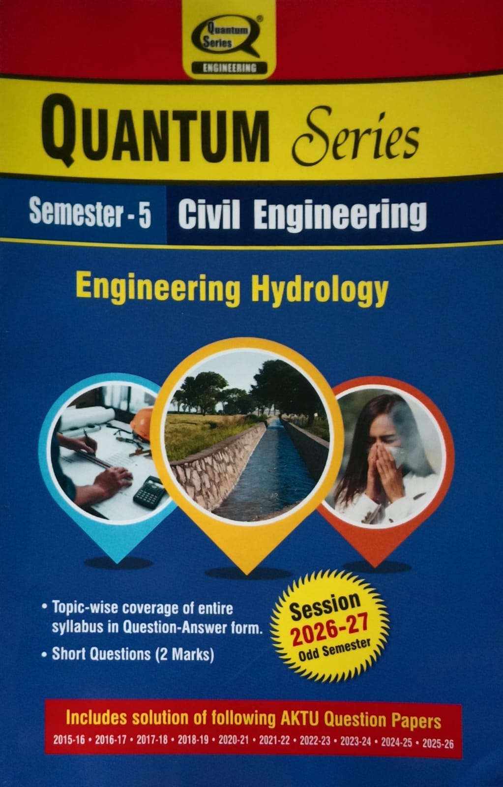 Quantum Series Engineering Hydrology BCE055 AKTU B.Tech Semester 5 Civil Engineering Session 2026-2027