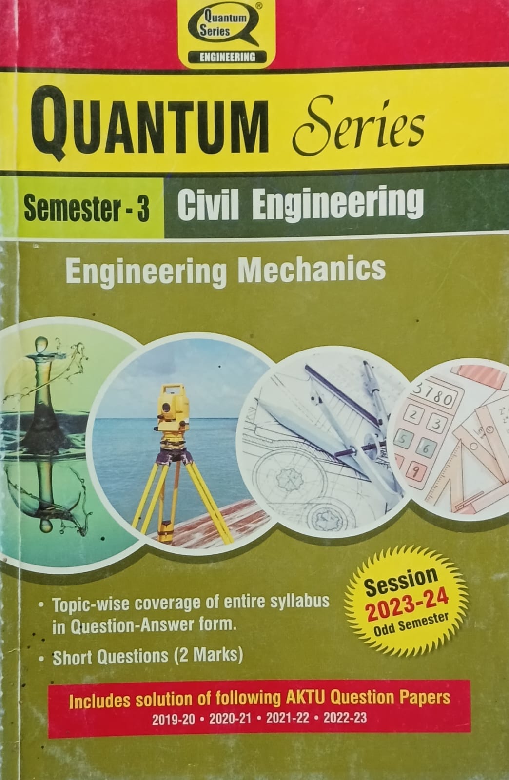 Quantum Series Engineering Mechanics AKTU B.Tech Semester 3 Civil Engineering Session 2023-2024