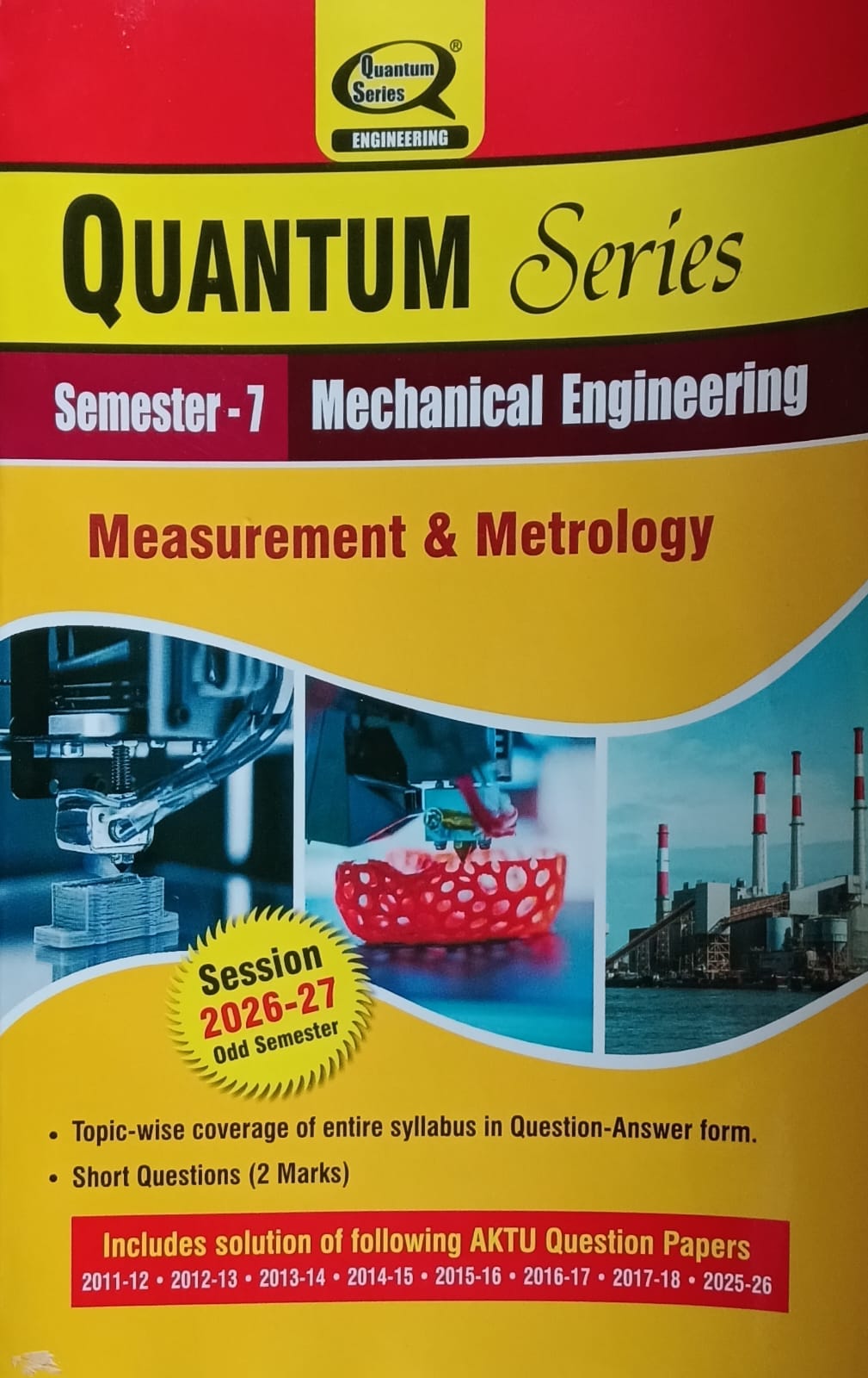 Quantum Series Measurement and Metrology BME701 AKTU B.Tech Semester 7 Mechanical Engineering Session 2026-2027