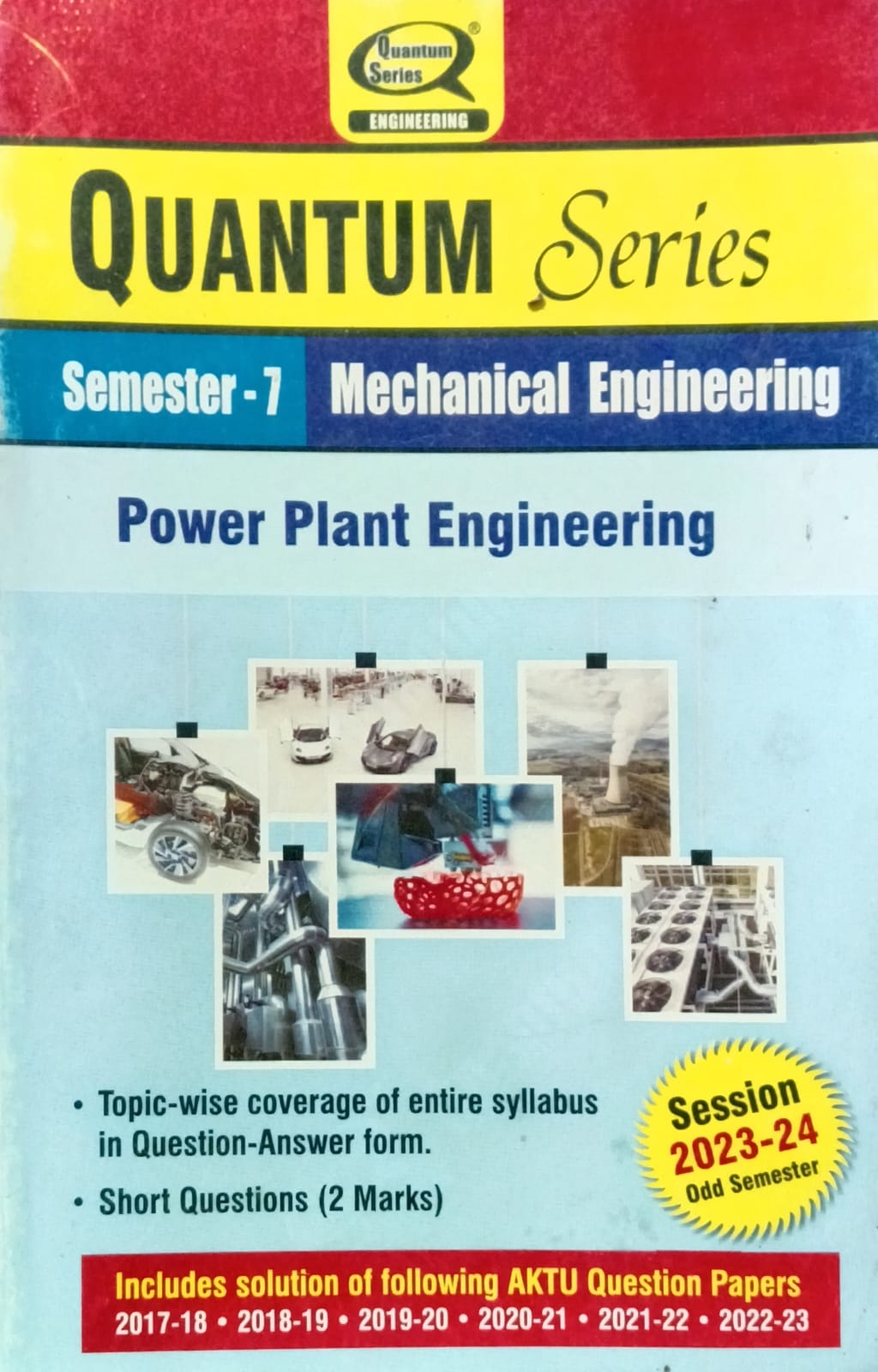 Quantum Series Power Plant Engineering KME076 AKTU BTech Semester 7 Mechanical Engineering Session 2023-2024