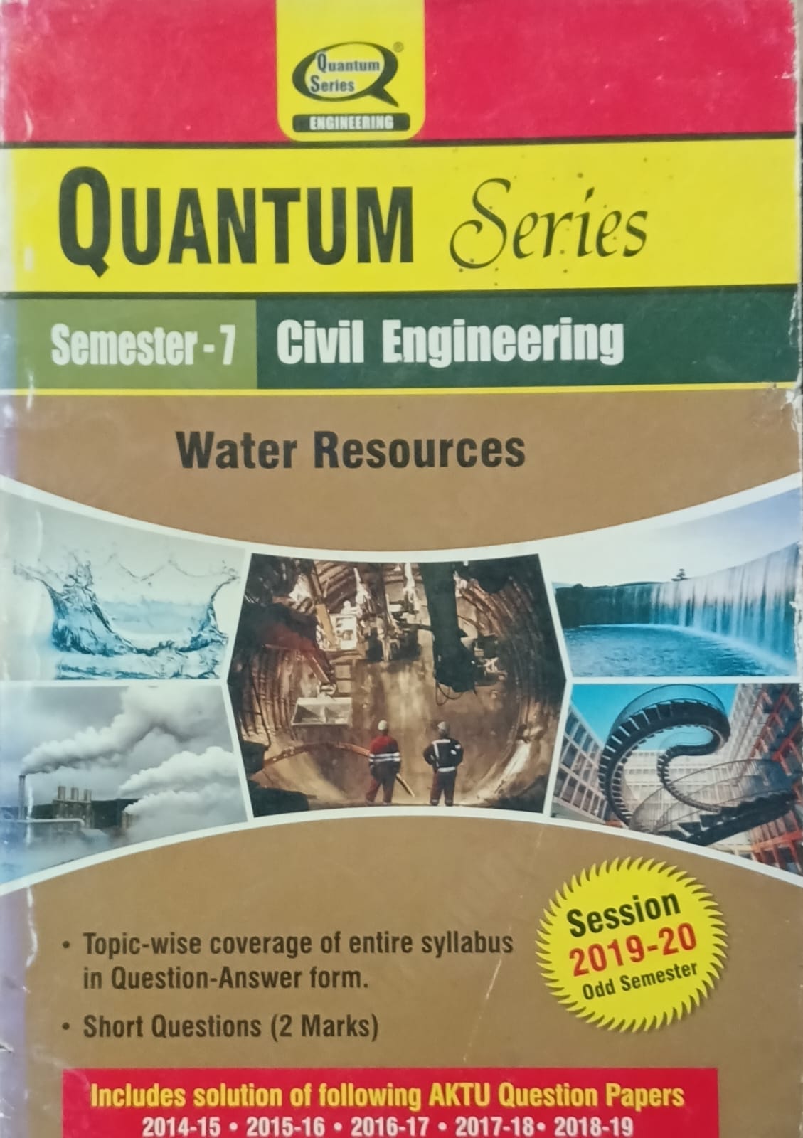 Quantum Series Water Resources RCE702 AKTU BTech Semester 7 Civil Engineering Session 2019-2020