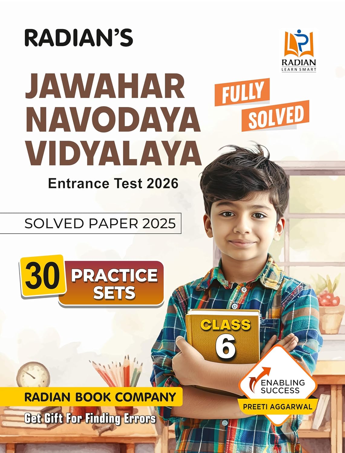 Radian Jawahar Navodaya Vidyalaya JNV Practice Set with Latest Solved Paper Entrance Exam 2026 Book for Class 6 English Medium
