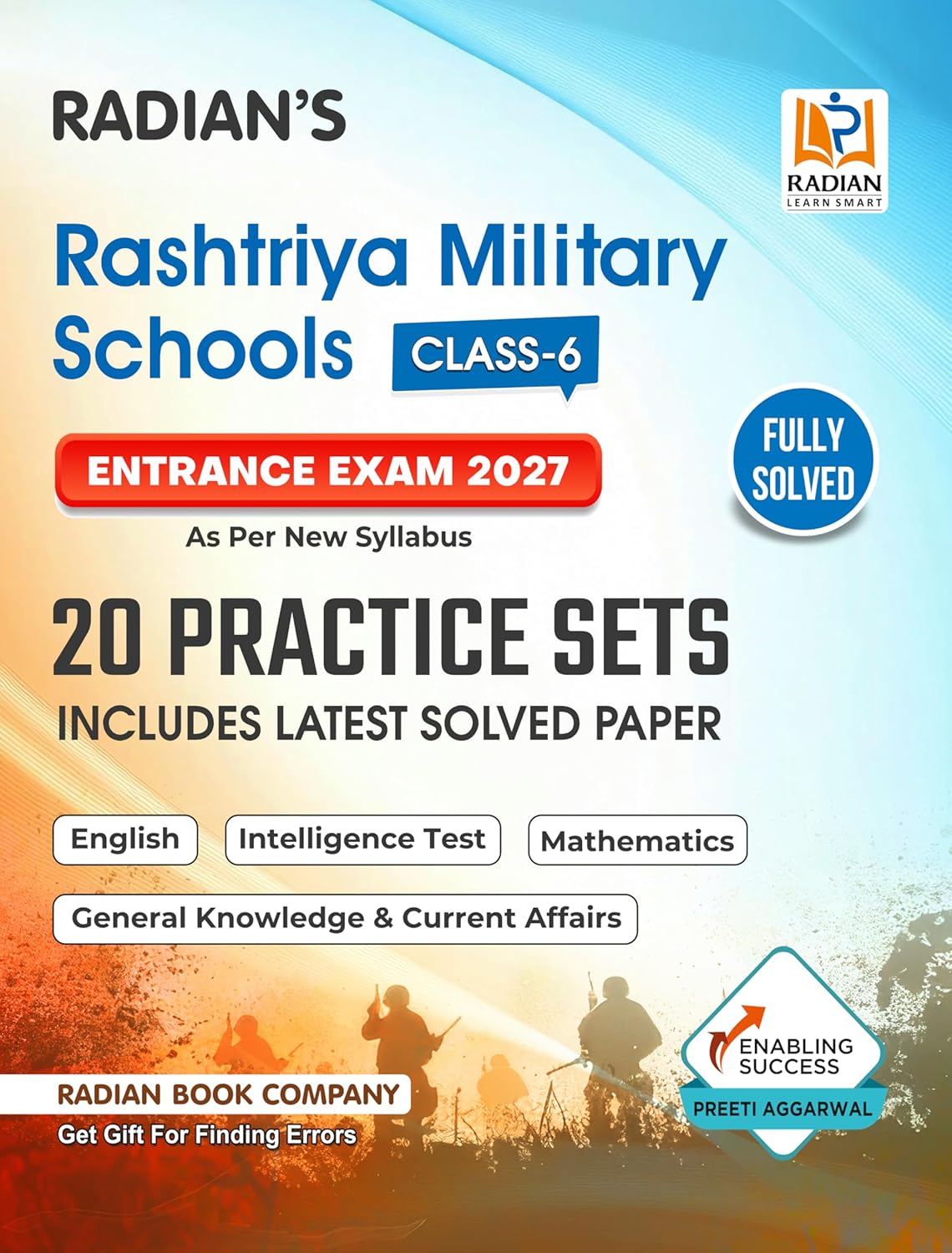 Radian Rashtriya Military School RMS CET Class 6 2027 20Practice Set Preparation Book Includes Latest Solved Paper Fully Solved for Entrance Exam 2027 English Medium