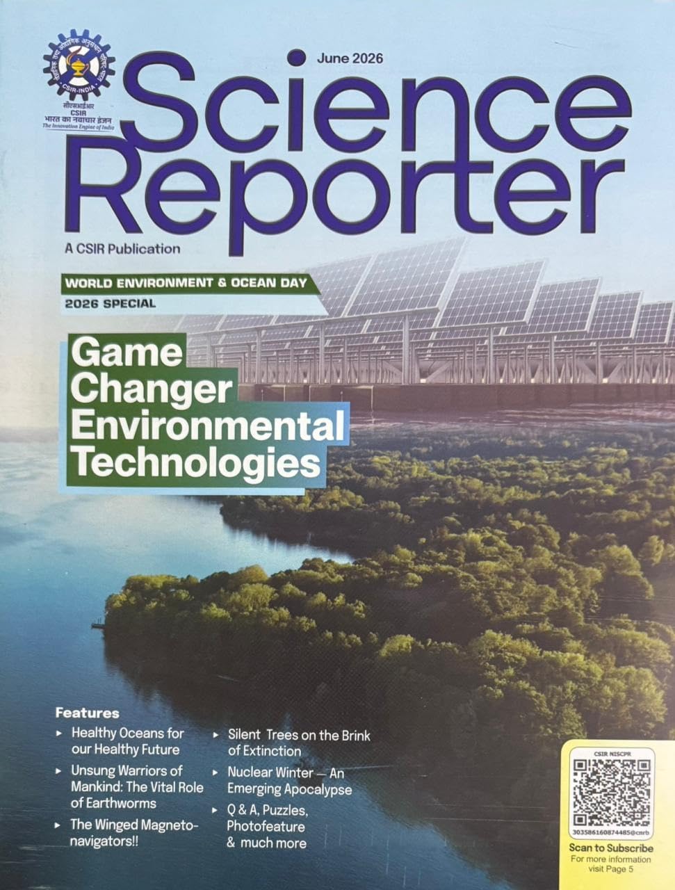 Science Reporter June 2026 Monthly Magazine World Environment and Ocean Day 2026 Special