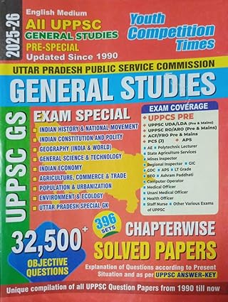 Youth All UPPSC General Studies GS Pre Special Solved Papers 32500+ Objective Questions 396 Sets English Medium Latest Edition 2025-2026