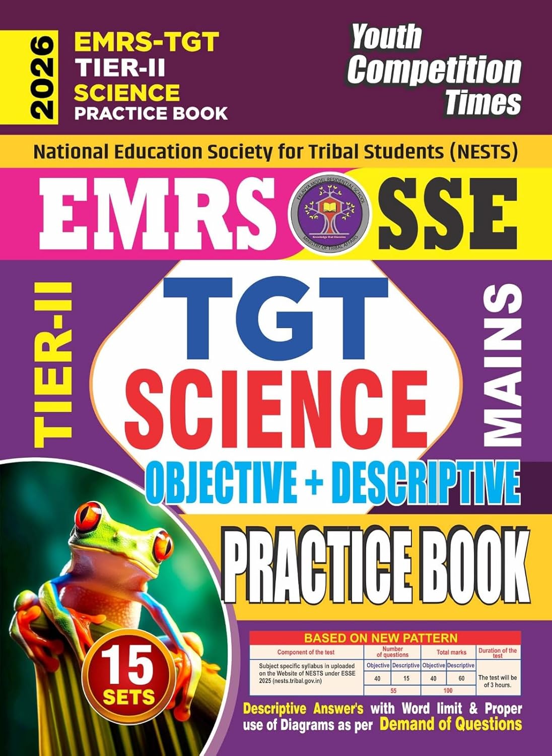 Youth EMRS SSE TGT Tier 2 2026 Science Practice Book 15 Sets Objective + Descriptive English Medium
