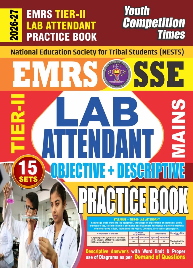 Youth EMRS TIER 2 2026 2027 LAB ATTENDANT Mains Practice Book Objective + Descriptive 15 Sets English Medium