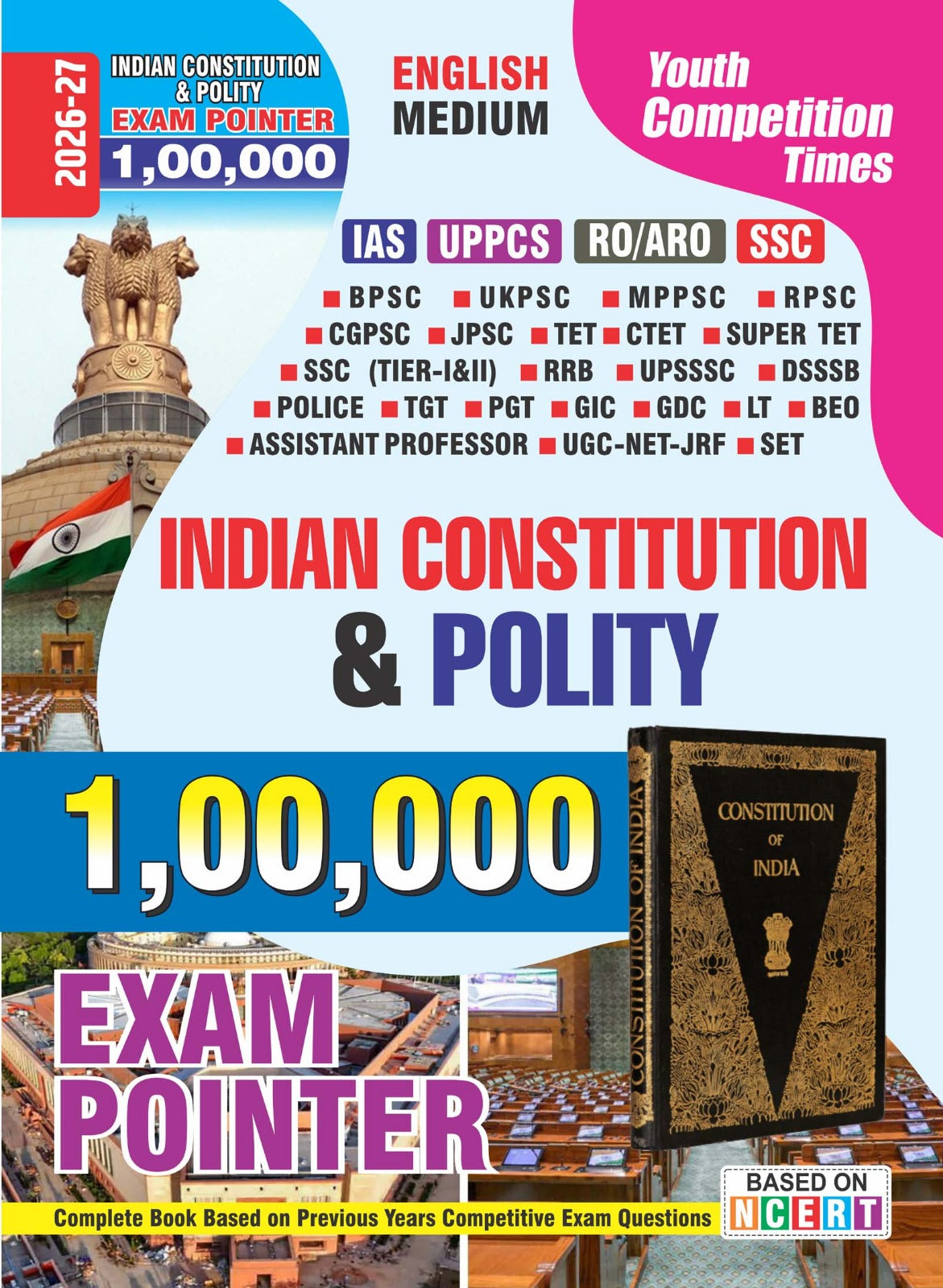 Youth Indian Constitution and Polity 2026 2027 Exam Pointer 100000 For IAS UPPCS RO ARO SSC Based On NCERT English Medium