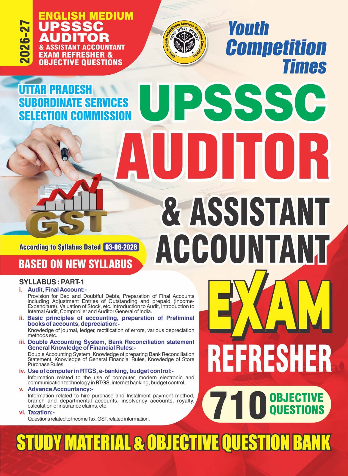 Youth UPSSSC 2026 2027 Auditor and Assistant Accountant Exam Refresher and 710 Objective Questions English Medium
