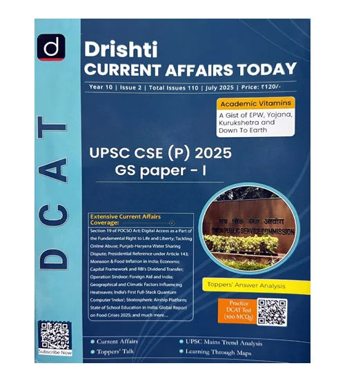 Drishti Current Affairs Today July 2025 English Monthly Magazine UPSC CSE Prelims 2025 GS Paper-1