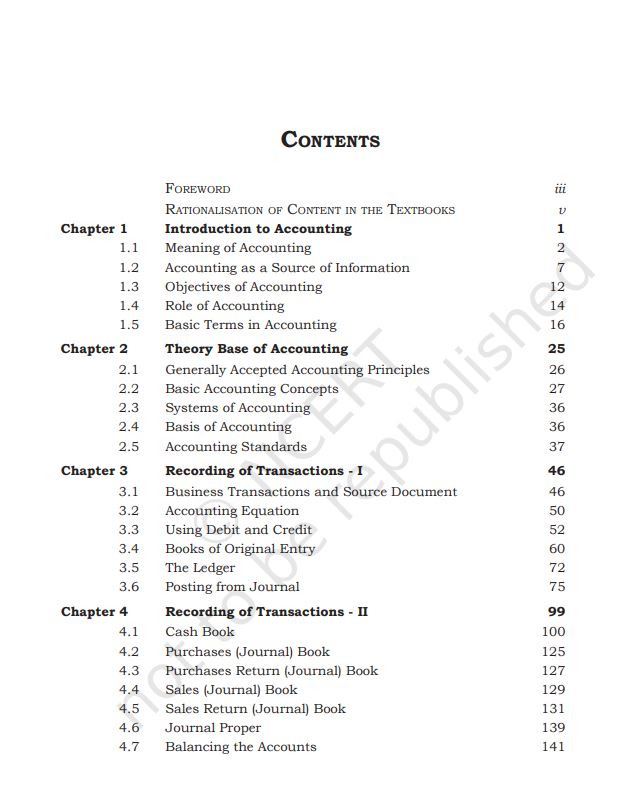 NCERT Financial Accounting Class 11 Part 1
