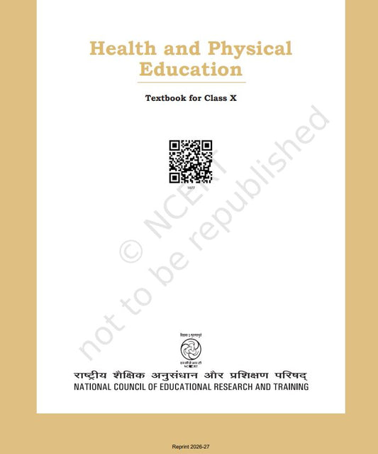 NCERT Health and Physical Education Class 10 Textbook For English Medium Grade X Based On CBSE Syllabus