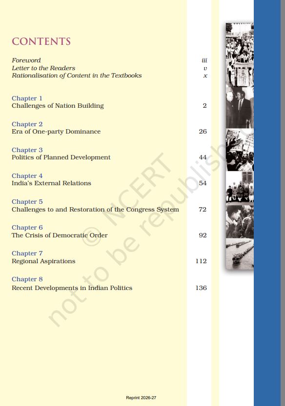NCERT Politics in India Since Independence Class 12 Textbook For political science Grade XII Code-12119