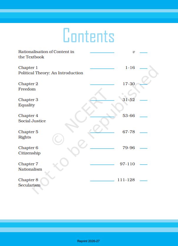 NCERT Political Theory Class 11 Textbook 