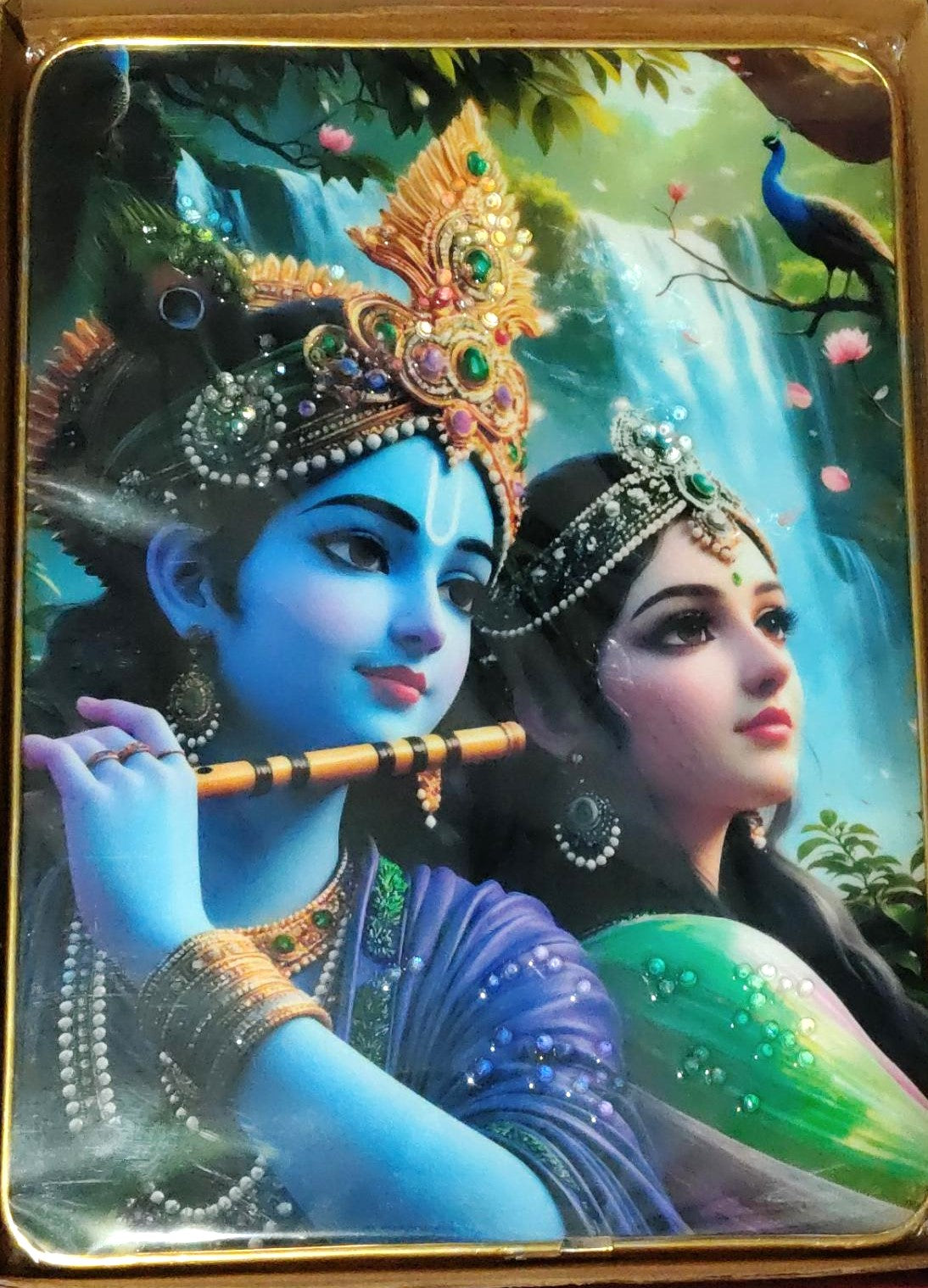 Radha Naam Lekhan Pustika With Radha Krishna Painting Religious Size 9*12