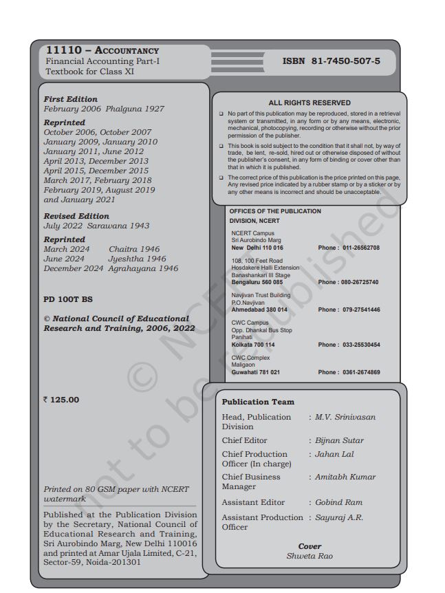 NCERT Financial Accounting Class 11 Part 1