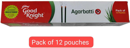Godrej Good Night Agarbatti Jasmine Fragrance Pack Of 12 Pouches Active Based Anti Mosquito Agarbatti