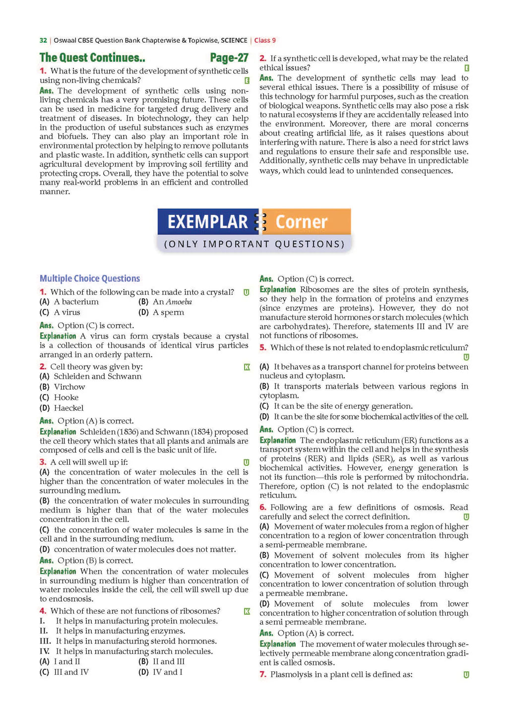 Oswaal CBSE Question Bank Class 9 Chapterwise And Topicwise Science Exploration New NCERT Textbook Based On Latest CBSE Syllabus