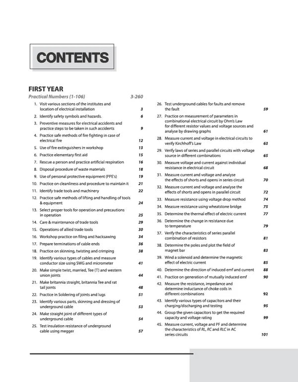Arihant ITI Electrician Practical Year 1 and 2 NSQF Level 4 English Medium Latest Revised Edition