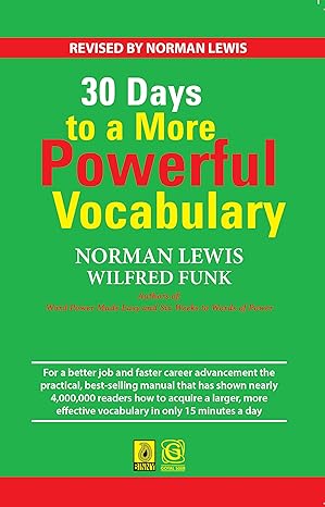 30 Days To A More Powerful Vocabulary By Wilfred Funk Norman Lewis 