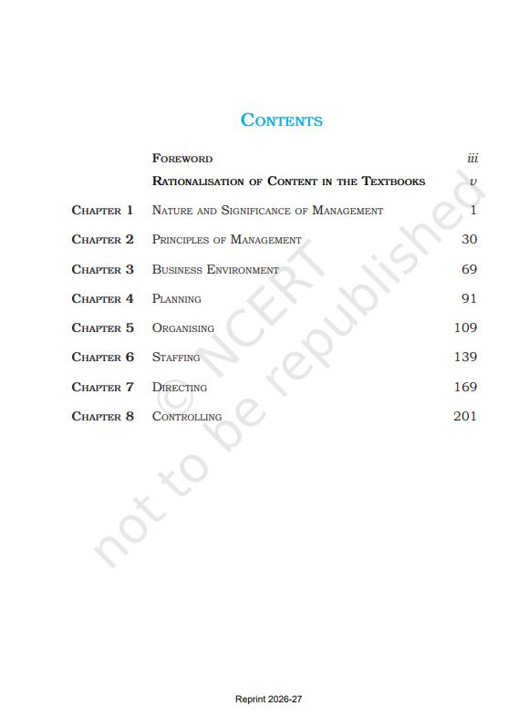 NCERT Business Studies Class 12 Part 1 Textbook For English Medium Grade XII Code-12113