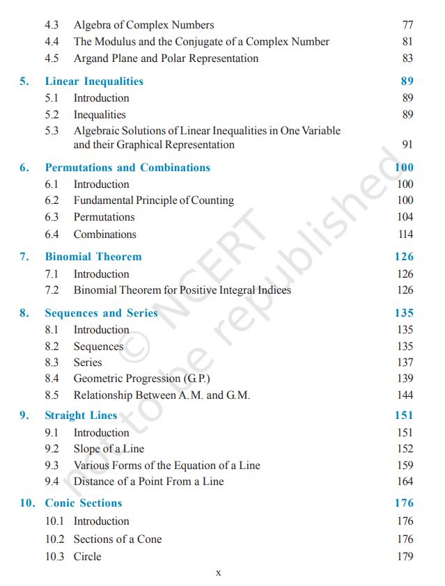 NCERT Mathematics Class 11 Textbook
