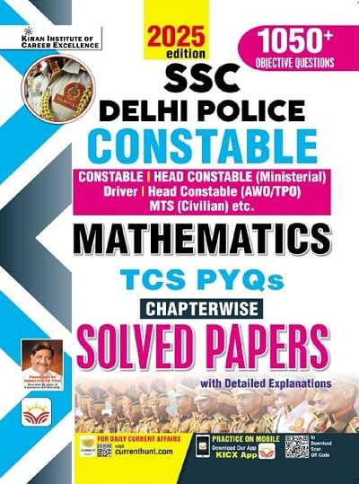 KIRAN SSC Delhi Police Constable Mathematics Chapterwise TCS PYQs Solved Papers English Medium 5185