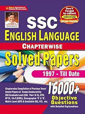 Kiran SSC English Language Chapterwise Solved Papers 16000+ Objective Questions English Medium 350
