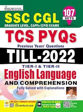 Kiran SSC CGL TCS PYQs Till 2022 Tier I and Tier II English Language and Comprehension English Mediu) 3763
