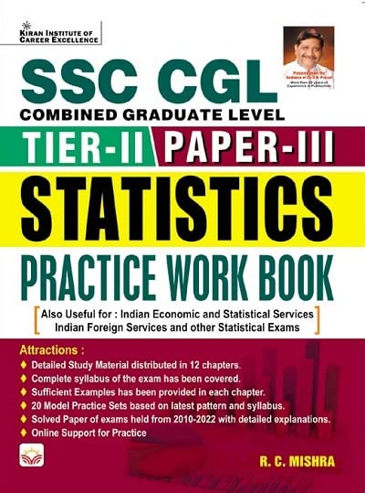 Kiran SSC CGL Tier II Paper III Statistics Practice Work Book English Medium 4026