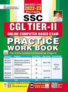 Kiran SSC CGL Tier II Practice Work Book New Scheme of Examination (Paper I English Medium 4000