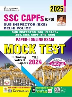 Kiran SSC CAPFs CPO Mock Test Including Solved Papers Edition 2025 English Medium   5247