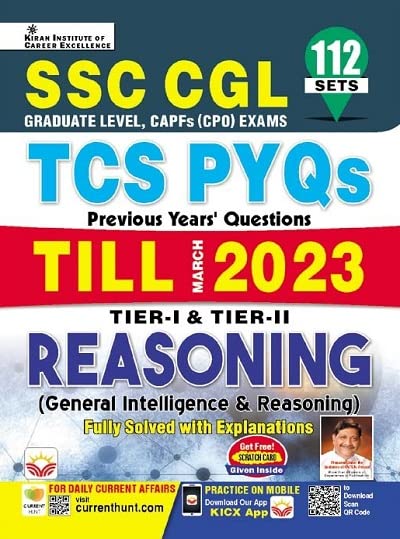 Kiran Ssc Cgl Reasoning Tcs Pyqs Till March 2023 Tier 1 & Tier 2 Solved Papers English Medium 4181