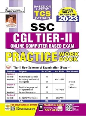 KiranSSC CGL Tier 2 TCS Based Pattern Practice Work Book Including 2023 Solved Based English Medium 4372