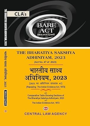 CLAs Bharatiya Sakshya Adhiniyam 2023 Act No 47 Of 2023 Bilingual Book With Khatu Shyam Sticker