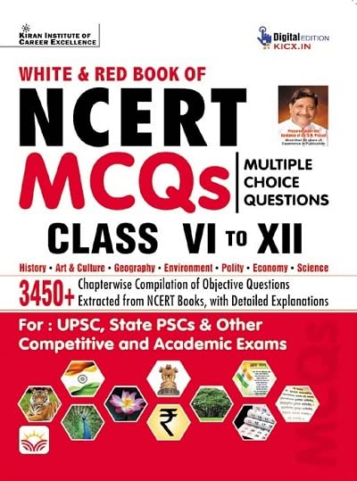 Kiran White and Red Book of NCERT MCQs Class 6 to 12 Chapterwise Compilation of Objective Questions English Medium 3908