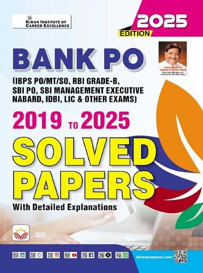 Kiran Bank PO Exam Previous Years Solved Papers 2019-2025 English Medium Latest Edition 2025-2026