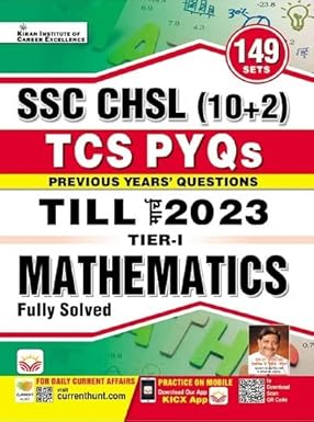 Kiran SSC CHSL Mathematics TCS PYQs Till March 2023 149 Sets with Detailed Explanations Hindi Medium 4229