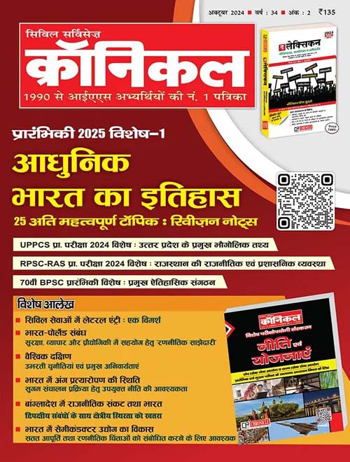 Civil Services Chronicle October 2024 Hindi Monthly Magazine Prelims 2025 Special Adhunik Bharat Ka Itihas