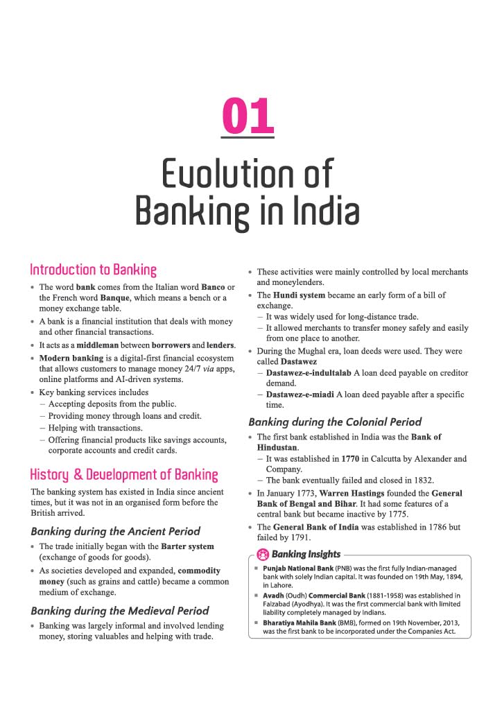 Arihant Banking Awareness To the Points Notes Latest Edition English Medium for IBPS SBI RBI and Other Banking Exams