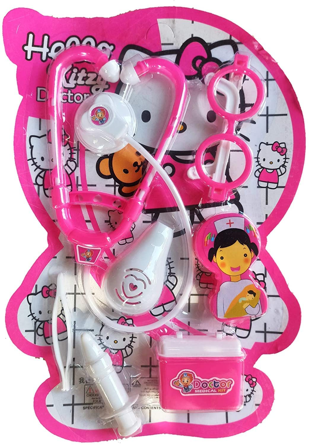 Hello Kitty Doctor Medical Kit Set Compact Cartoon Character Medical Accessories Toy Set for Kids