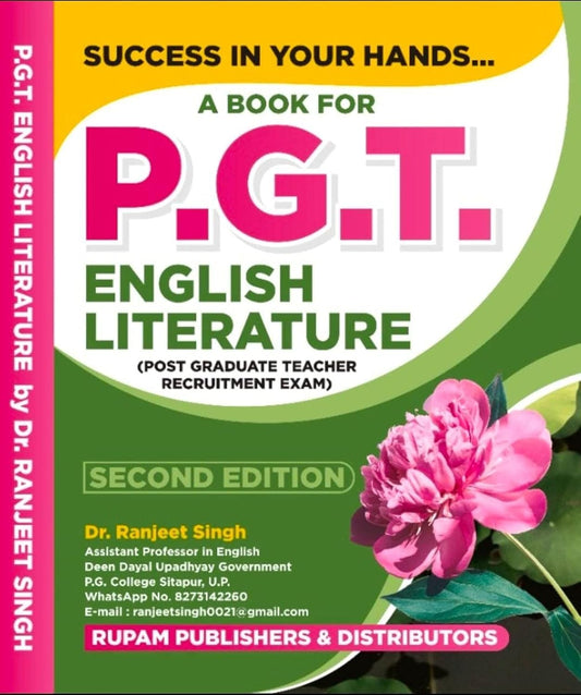Rupam Publishers PGT Exam English Literature Complete Book By Dr Ranjeet Singh