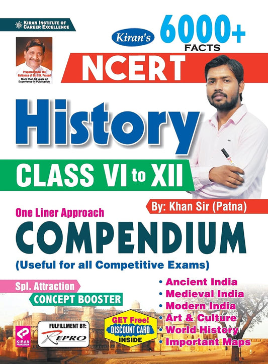 Kiran NCERT History Class VI to XII Compendium English Medium 3280 By KHAN SIR