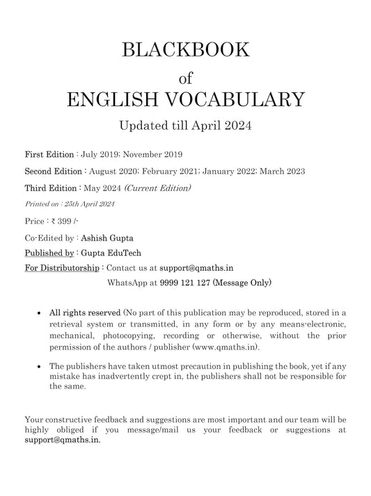 BlackBook Of English Vocabulary May 2024 Edition By Nikhil Gupta English And Hindi Medium With Free Khatu Shyam Sticker