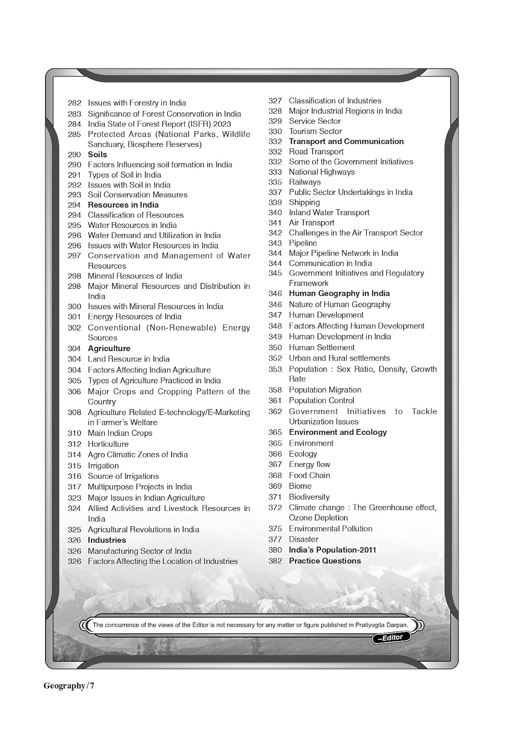 Pratiyogita Darpan General Studies Geography India and World Extra Issue Exam Oriented Series-2