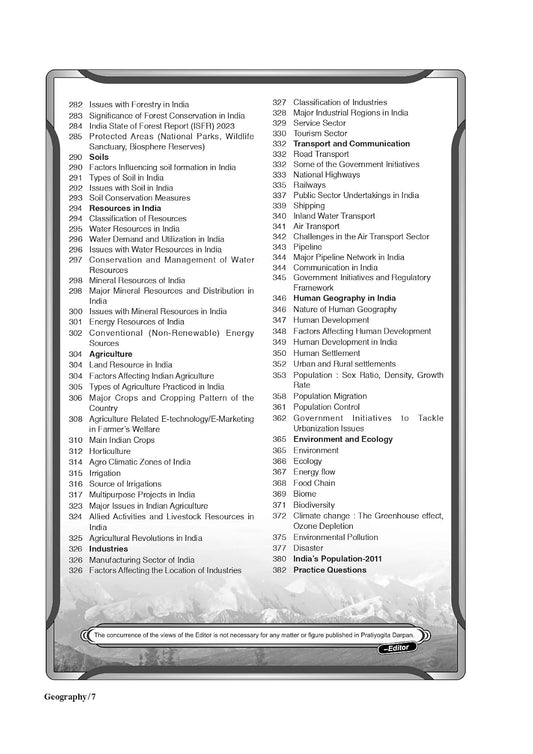 Pratiyogita Darpan General Studies Geography India and World Extra Issue Exam Oriented Series-2