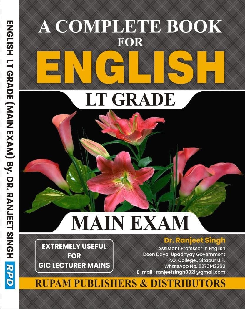 Rupam A Complete Book for English LT Grade Main Exam By Dr. Ranjeet Singh Useful for GIC Lecturer Mains With Free Hare ka Sahara Baba Shyam hamara Sticker