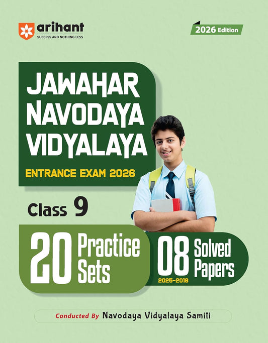 Arihant Jawahar Navodaya Vidyalaya 2026 Class 9 Entrance Exam 20 Practice Sets and 8 Solved Papers English Medium